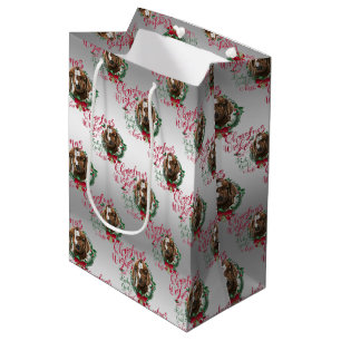 GOAT   Christmas Wishes Baby Goat Kisses Boer Medium Gift Bag