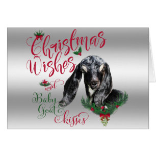 GOAT Christmas Wishes Baby Goat Kisses Nubian