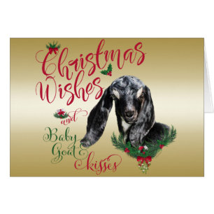 GOAT Christmas Wishes Baby Goat Kisses Nubian