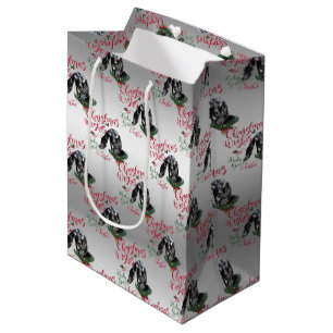 GOAT Christmas Wishes Baby Goat Kisses Nubian 2 Medium Gift Bag