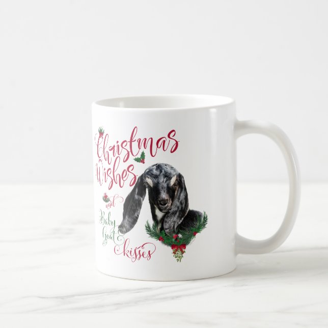GOAT | Christmas Wishes Baby Goat Kisses Nubian Coffee Mug (Right)