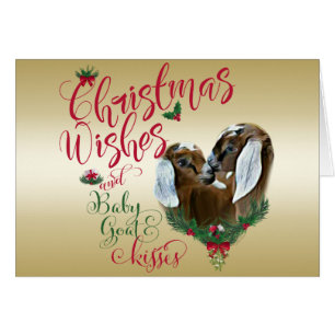 GOAT Christmas Wishes Baby Goat Kisses Nubians