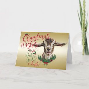 GOAT   Christmas Wishes Baby Goat Kisses Togg Holiday Card