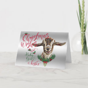 GOAT   Christmas Wishes Baby Goat Kisses Togg Holiday Card