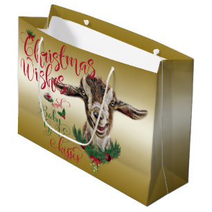 GOAT   Christmas Wishes Baby Goat Kisses Togg Large Gift Bag
