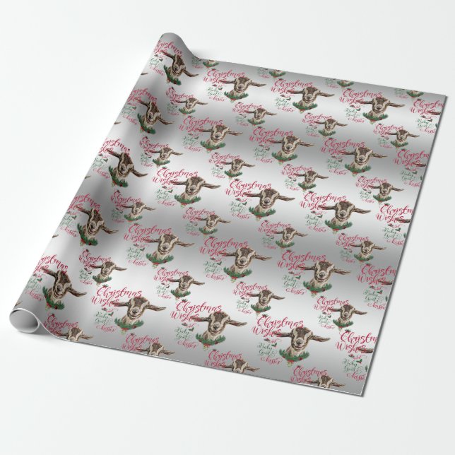 GOAT | Christmas Wishes Baby Goat Kisses Togg Wrapping Paper (Unrolled)