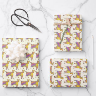 Goat Colourful Cute Artsy Funny Funky Animal Art Wrapping Paper Sheet