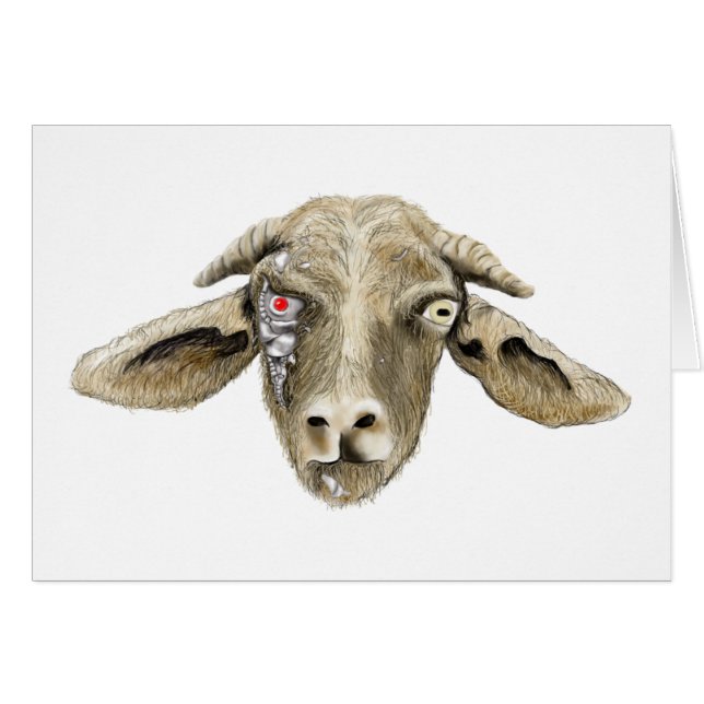 Goat Cyborg funny Weird Sci-fi Film Parody Humour (Front Horizontal)