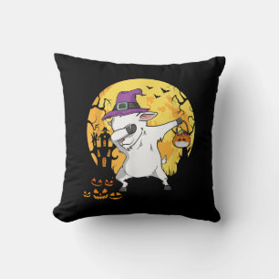 Goat Dabbing Witch Pumpkin Funny Dog Halloween Cushion