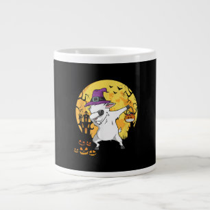 Goat Dabbing Witch Pumpkin Funny Dog Halloween Large Coffee Mug