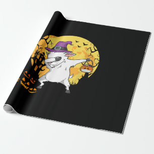 Goat Dabbing Witch Pumpkin Funny Dog Halloween Wrapping Paper