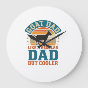 Goat Dad Like a Regular Dad But Cooler Vintage Shi Large Clock