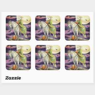 GOAT DEMON, SURE FOOTED STEED FANTASY HALLOWEEN SQUARE STICKER