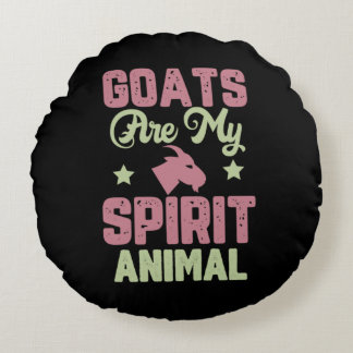 Goat design round cushion