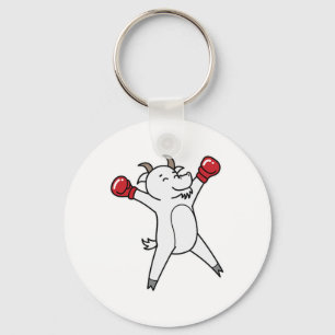 Goat Does Boxing Key Ring