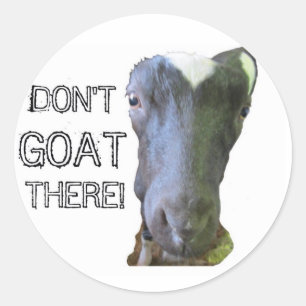Goat "DON'T GOAT THERE!" Stickers - Set of 20