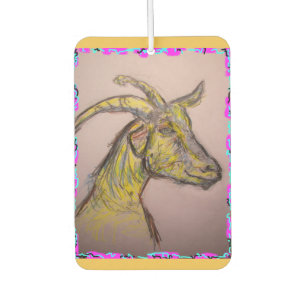 goat drawing car air freshener