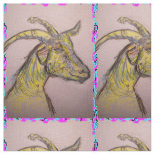 goat drawing fabric