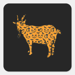 Goat Easy Halloween Outfit Square Sticker