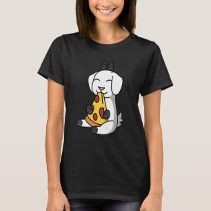 Goat Eating Pizza Pet T-Shirt