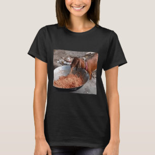 Goat Eating Spaghetti Sticker T-Shirt