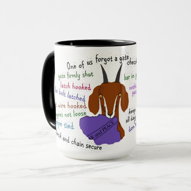 Goat, escape artist, nubian, boer goat, goats mug (Front Left)