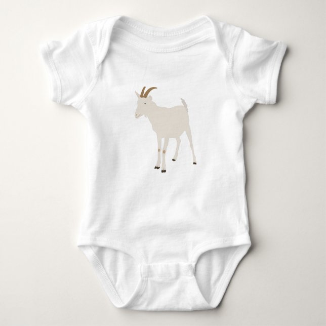 Goat Farm Animal Illustration  Baby Bodysuit (Front)