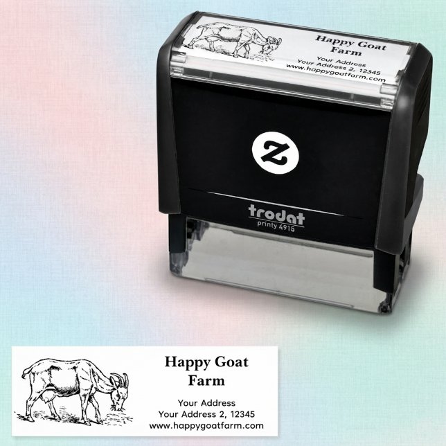 Goat Farm Return Address Self Inking Stamp (Goat farm return address stamp.)