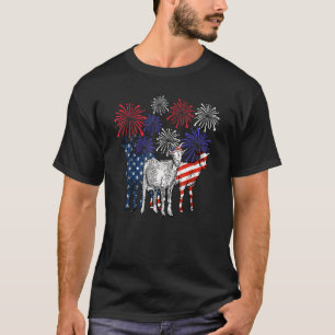 Goat Fireworks Animal  Happy 4th Of July T-Shirt