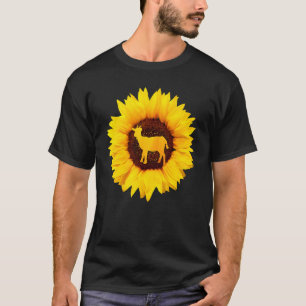 Goat For Women Men Sheep Kid Nanny Sunflower T-Shirt