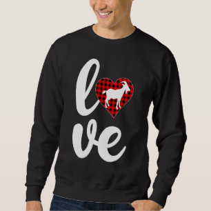 Goat Funny Buffalo Plaid Love Goat Valentine S Day Sweatshirt