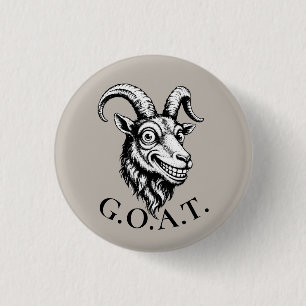 GOAT Funny Face 3 Cm Round Badge
