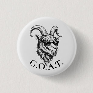 GOAT Funny Smiling Face 3 Cm Round Badge