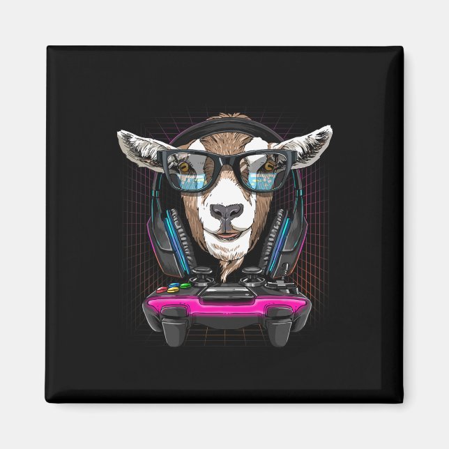Goat Gamer Pc Computer Video Game Lover Streaming  Magnet (Front)