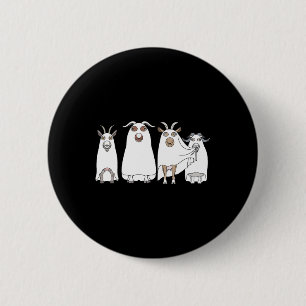 Goat Ghost Halloween Farmer Goat Lover Scary Spook 6 Cm Round Badge