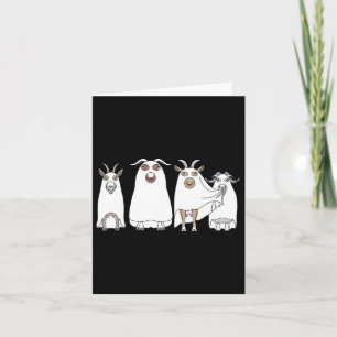 Goat Ghost Halloween Farmer Goat Lover Scary Spook Card