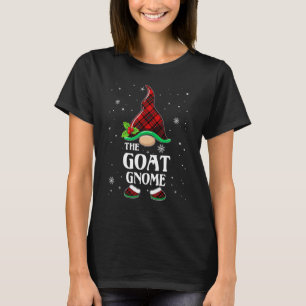 Goat Gnome Red Plaid Matching Family Christmas Paj T-Shirt