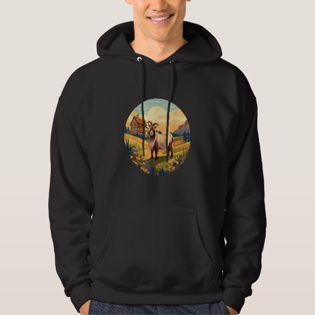 Goat Goat Farm Farmer 1 Hoodie (Front)