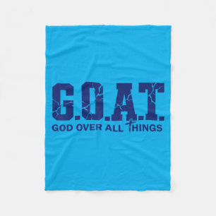 Goat God Over All Thing Christian Bible Saying Fleece Blanket