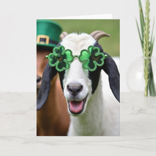 Goat Green Glasses Funny Card