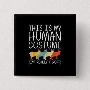 Goat Halloween Human Costume 15 Cm Square Badge