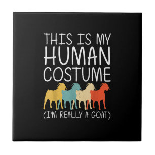 Goat Halloween Human Costume Ceramic Tile
