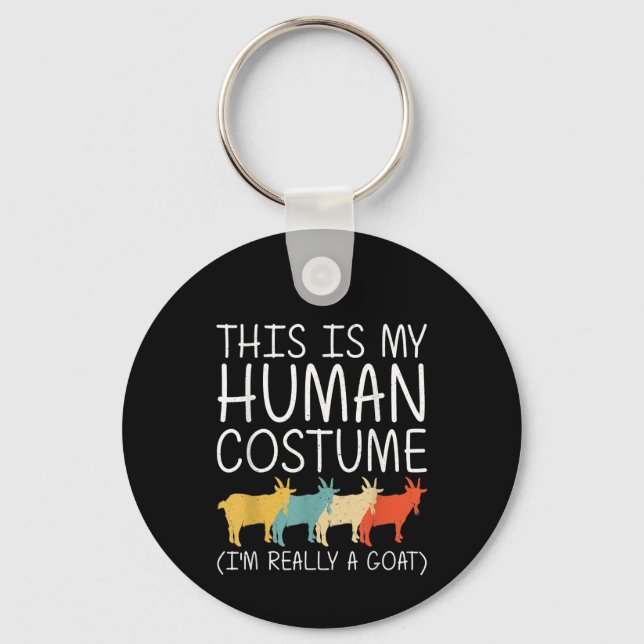 Goat Halloween Human Costume Key Ring (Front)