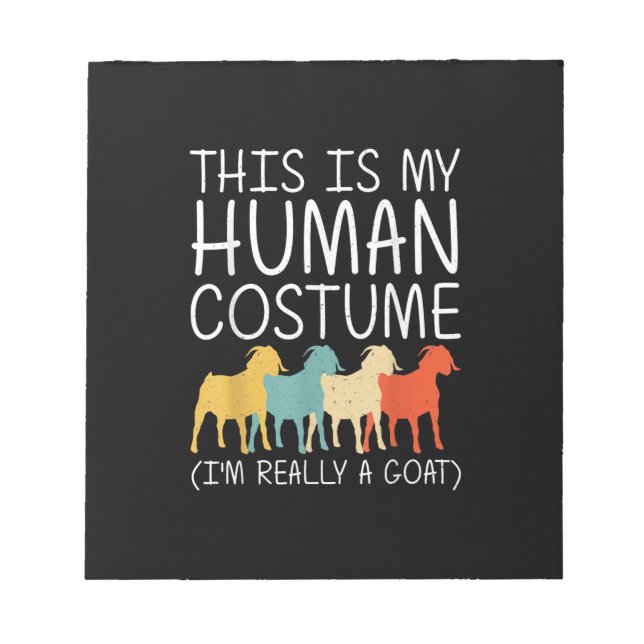Goat Halloween Human Costume Notepad (Front)