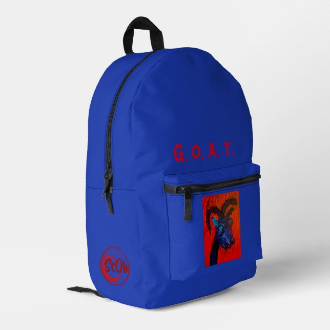 Goat Head Backpack with Drawstring (Back Corner Left)