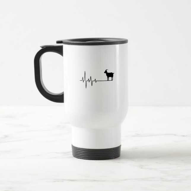 Goat Heartbeat  Travel Mug (Left)