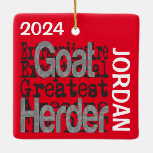 Goat Herder Extraordinaire CUSTOM Ceramic Ornament