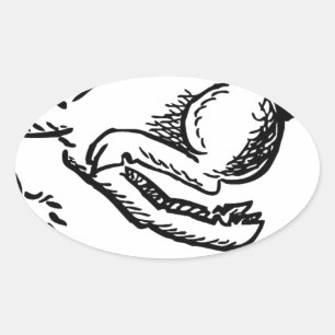 Goat horn ram custom personalise Anniversaries Oval Sticker