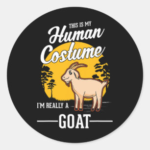Goat Human Costume Halloween Goat  Classic Round Sticker