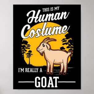 Goat Human Costume Halloween Goat Poster